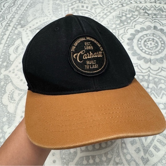 Carhartt hat baseball cap black camel tan canvas 2020 original workwear - Picture 1 of 9